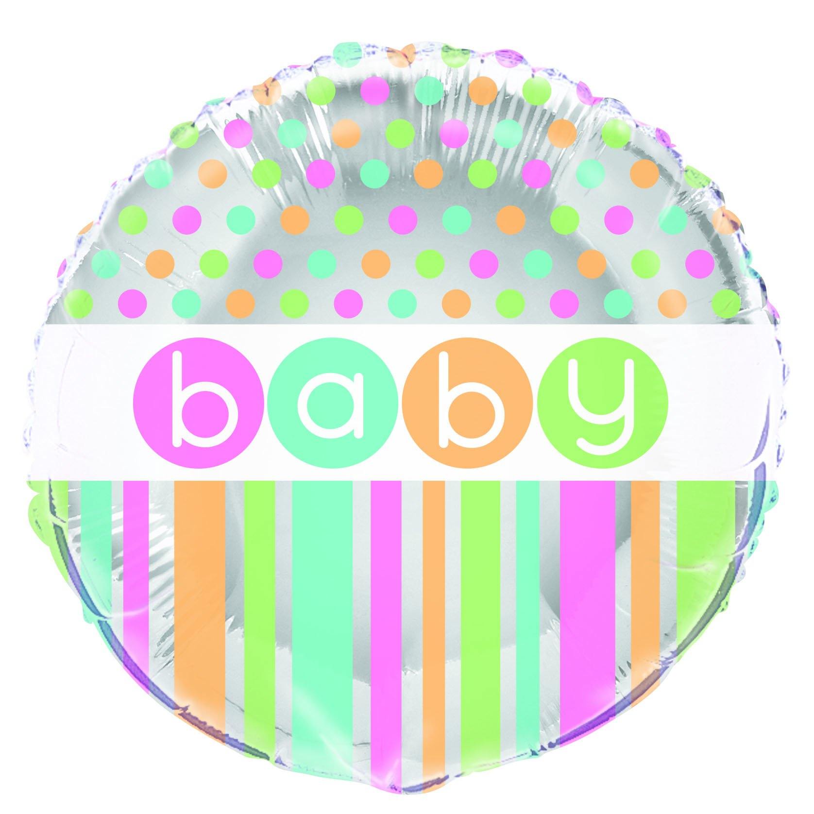 Pastel Baby Shower Round Foil Balloon - 45cm - The Base Warehouse