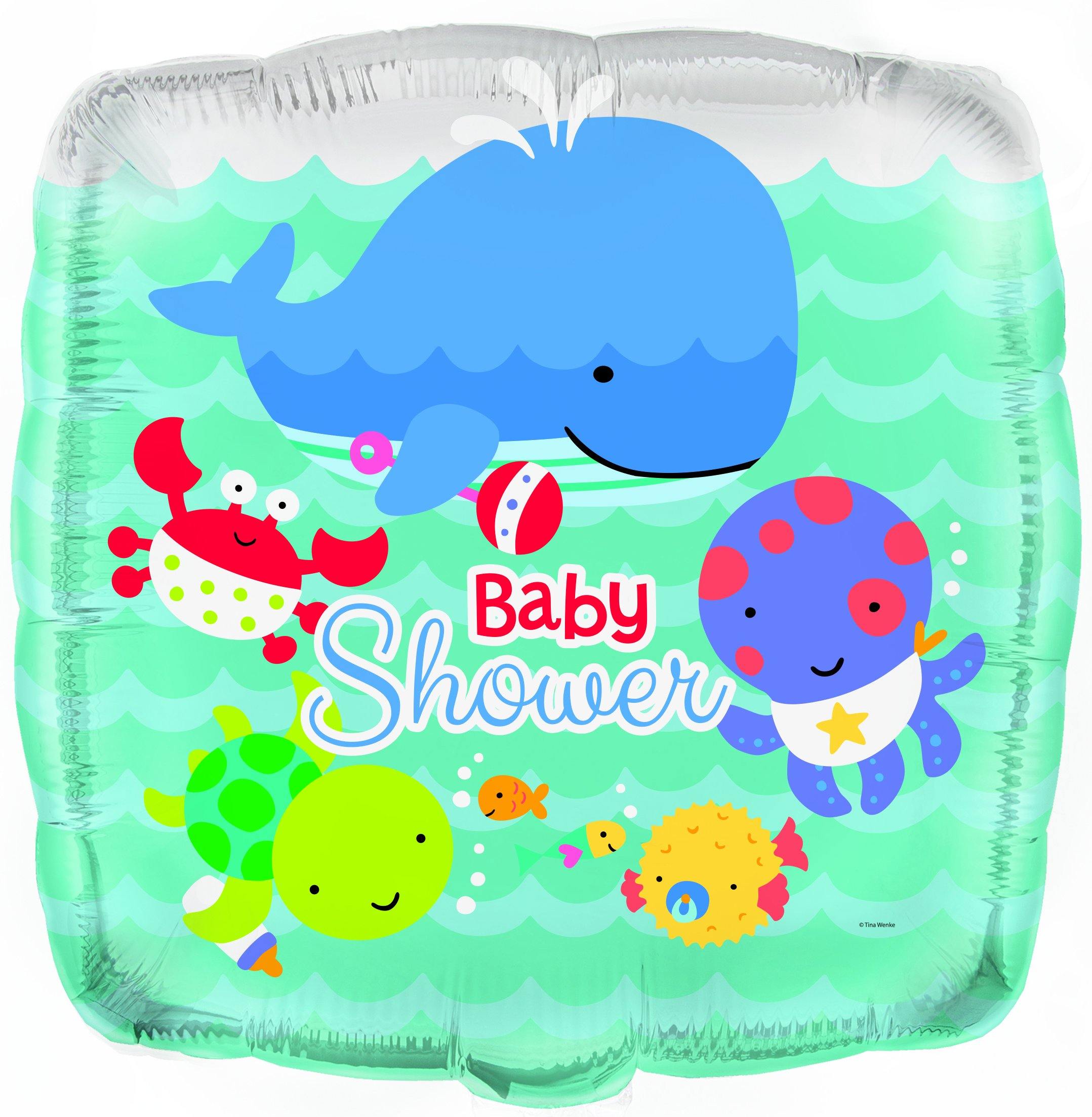 Baby Shower Under The Sea Square Foil Balloon - 45cm - The Base Warehouse