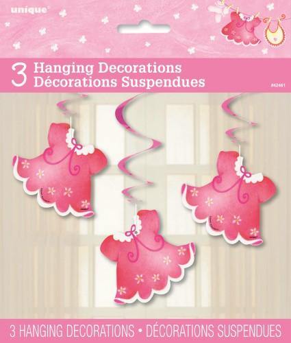 3 Pack Its a Girl Baby Shower Hanging Decoration - 90cm - The Base Warehouse