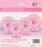 Load image into Gallery viewer, 4 Pack Its a Girl Honeycomb Decorations - 15cm - The Base Warehouse
