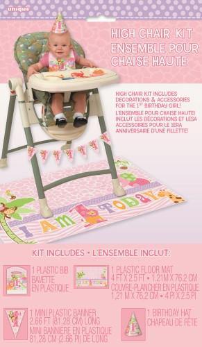 1st Birthday Pink Safari High Chair Kit - The Base Warehouse