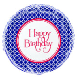 Load image into Gallery viewer, Happy Birthday Hampton Quatrefoil Round Foil Balloon - 45cm - The Base Warehouse
