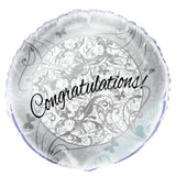 Load image into Gallery viewer, Congratulations Victorian Wedding Round Foil Balloon - 45cm - The Base Warehouse
