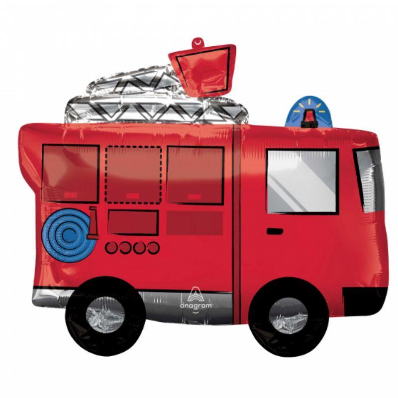 SuperShape Fire Truck Foil Balloon - 66cm x 55cm