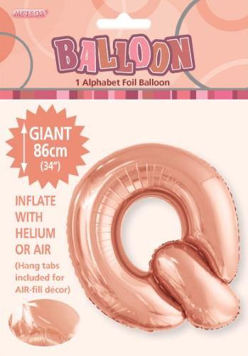 Rose Gold Letter Q Foil Balloon - 86cm - The Base Warehouse