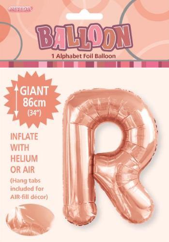 Rose Gold Letter R Foil Balloon - 86cm - The Base Warehouse