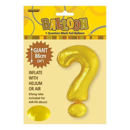 Gold Question Mark Foil Balloon - 86cm - The Base Warehouse