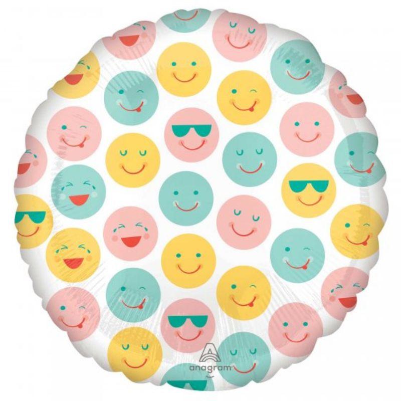 Smiley Faces Foil Balloon - 45cm