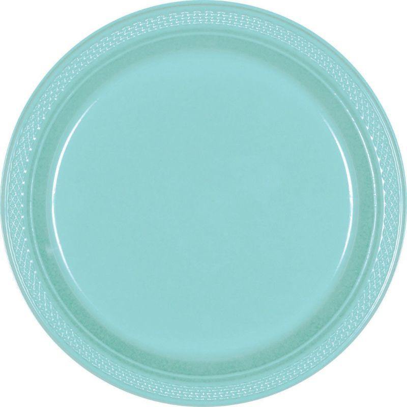 24 Pack Robins Egg Blue Paper Lunch Plates - 18cm - The Base Warehouse