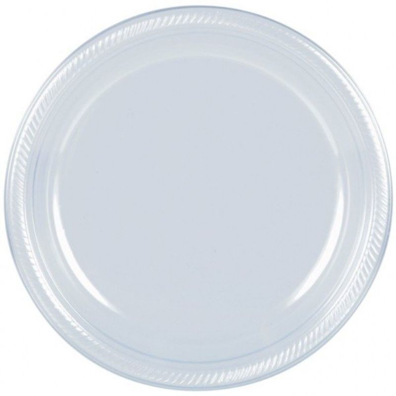 20 Pack White Plastic Plates - 17.7cm