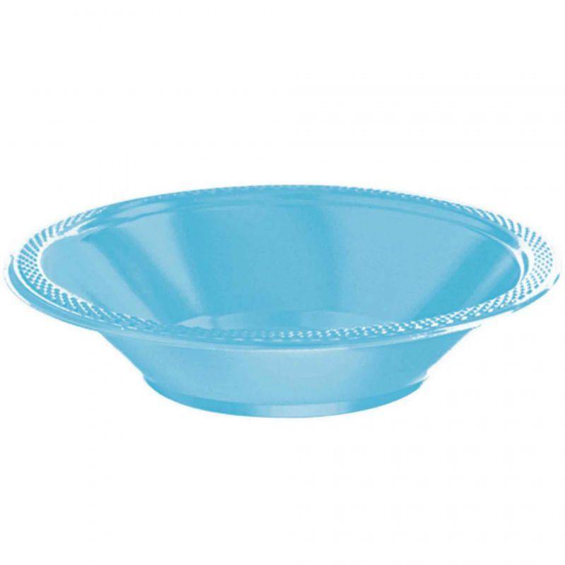 20 Pack Caribbean Blue Plastic Bowls - 355ml - The Base Warehouse