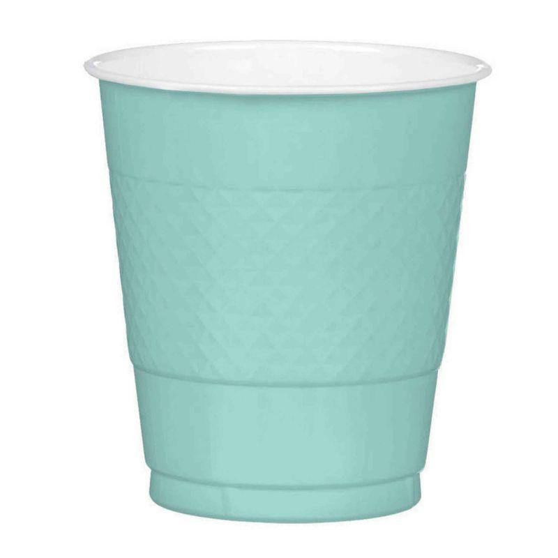 20 Pack Robins Egg Blue Plastic Cups - 355ml - The Base Warehouse