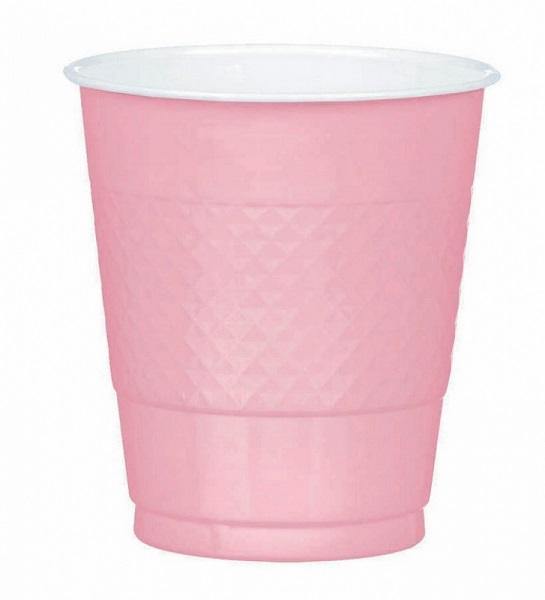 20 Pack New Pink Plastic Cups - The Base Warehouse