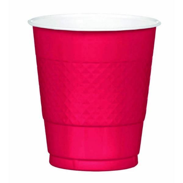 20 Pack Apple Red Plastic Cups - The Base Warehouse