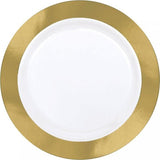 Load image into Gallery viewer, 10 Pack Premium Gold Border Plates - 25cm - The Base Warehouse
