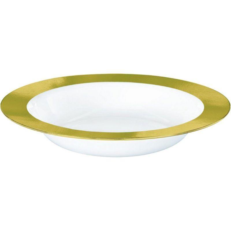 10 Pack Premium Clear Bowls with Gold Border - 354ml - The Base Warehouse
