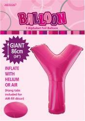 Hot Pink Letter Y Foil Balloon - 86cm - The Base Warehouse