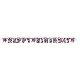 Happy Birthday Zebra Passion Jointed Banner - 1.4m - The Base Warehouse