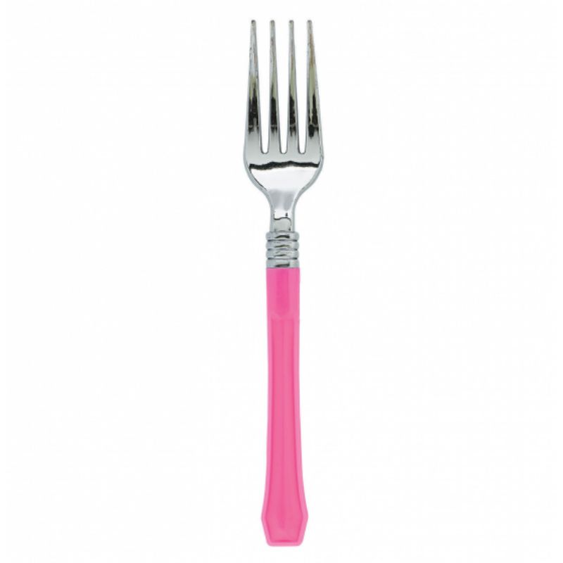 20 Pack Premium Classic Choice Bright Pink Forks