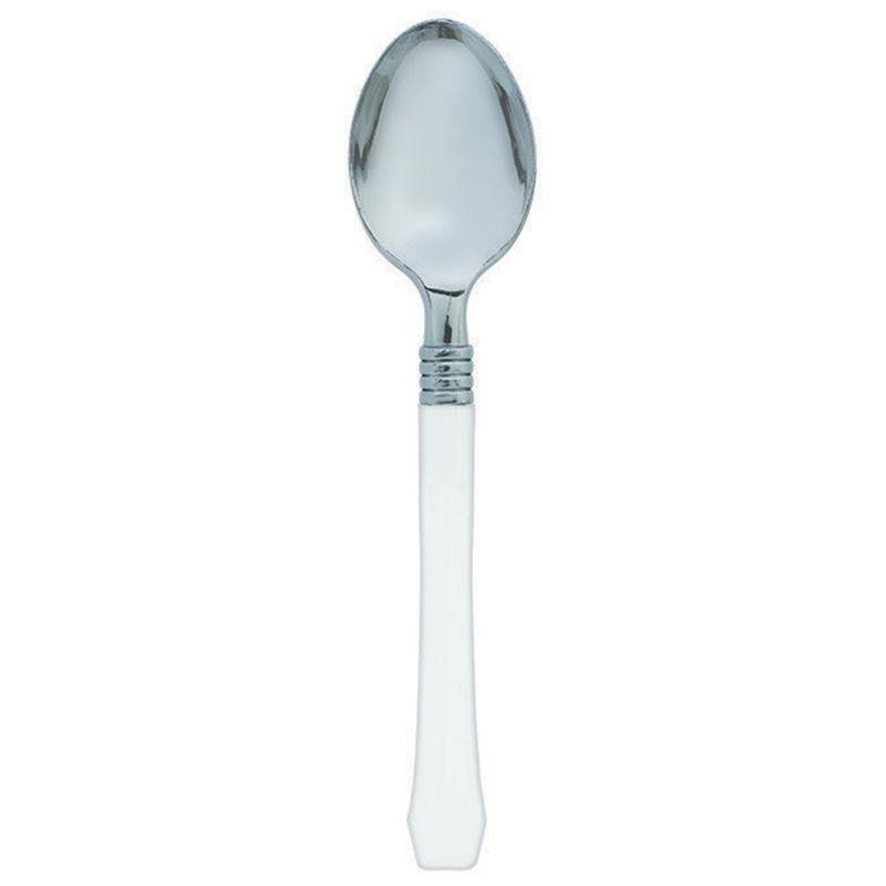 20 Pack Premium Classic Frosty White Spoons - The Base Warehouse