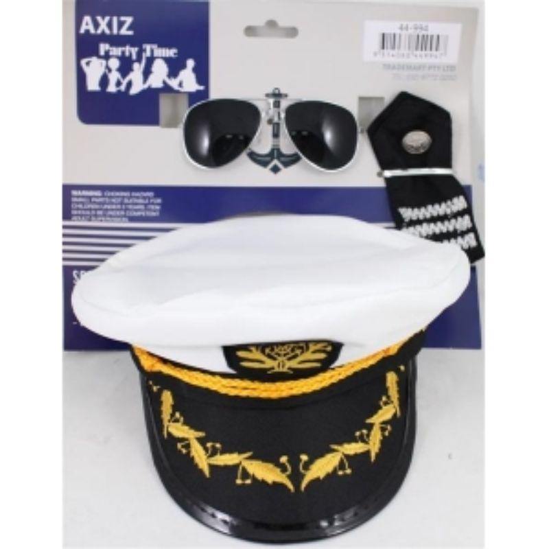 Adult Sailor Accessories Set - Hat, Sunnies and Tie - The Base Warehouse