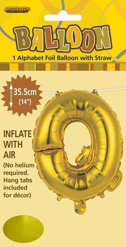 Gold Letter Q Foil Balloon - 35cm - The Base Warehouse