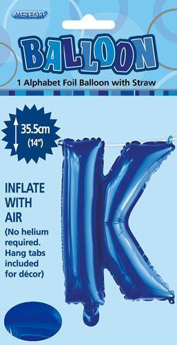 Royal Blue Letter K Foil Balloon - 35cm - The Base Warehouse