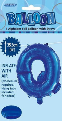 Royal Blue Letter Q Foil Balloon - 35cm - The Base Warehouse
