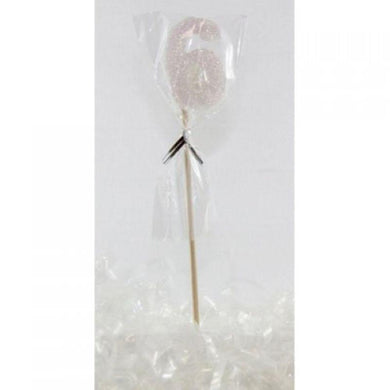 Pearl Glitter Long Stick #6 Candle - The Base Warehouse