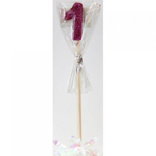 Pink Glitter Long Stick Candle #1 - The Base Warehouse