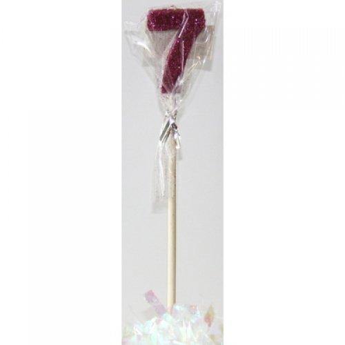 Pink Glitter Long Stick Candle #7 - The Base Warehouse