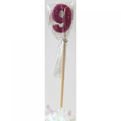 Pink Glitter Long Stick Candle #9 - The Base Warehouse