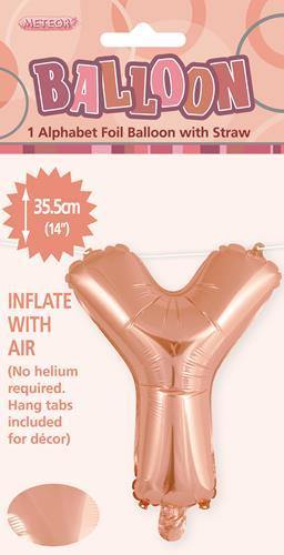 Rose Gold Y Foil Balloon - 35cm - The Base Warehouse