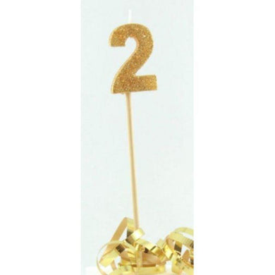 Gold Glitter Long Stick #2 Candle - The Base Warehouse