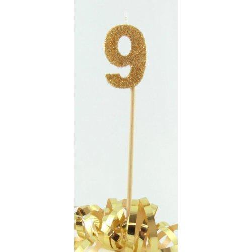 Gold Glitter Long Stick Candle #9 - The Base Warehouse