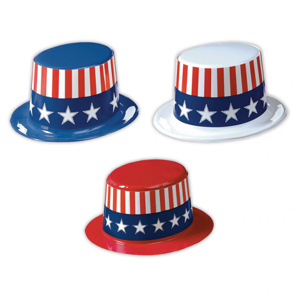 Adults American Flag Patriotic Plastic Hat