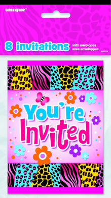 8 Pack Wild Youre Invited Invitations - The Base Warehouse
