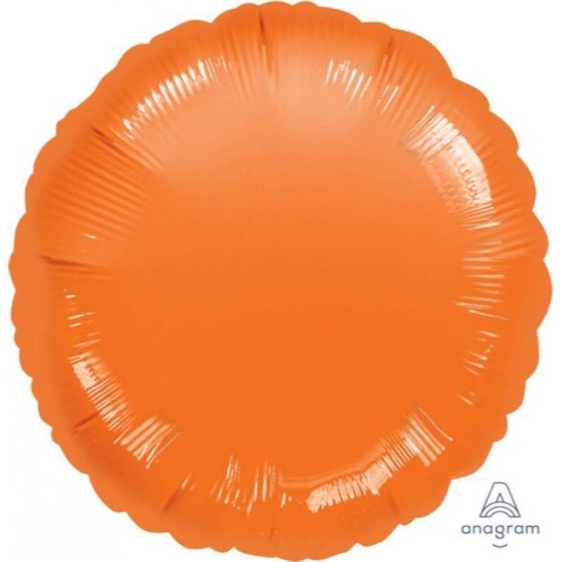 Metallic Orange Circle Foil Balloon - 45cm - The Base Warehouse