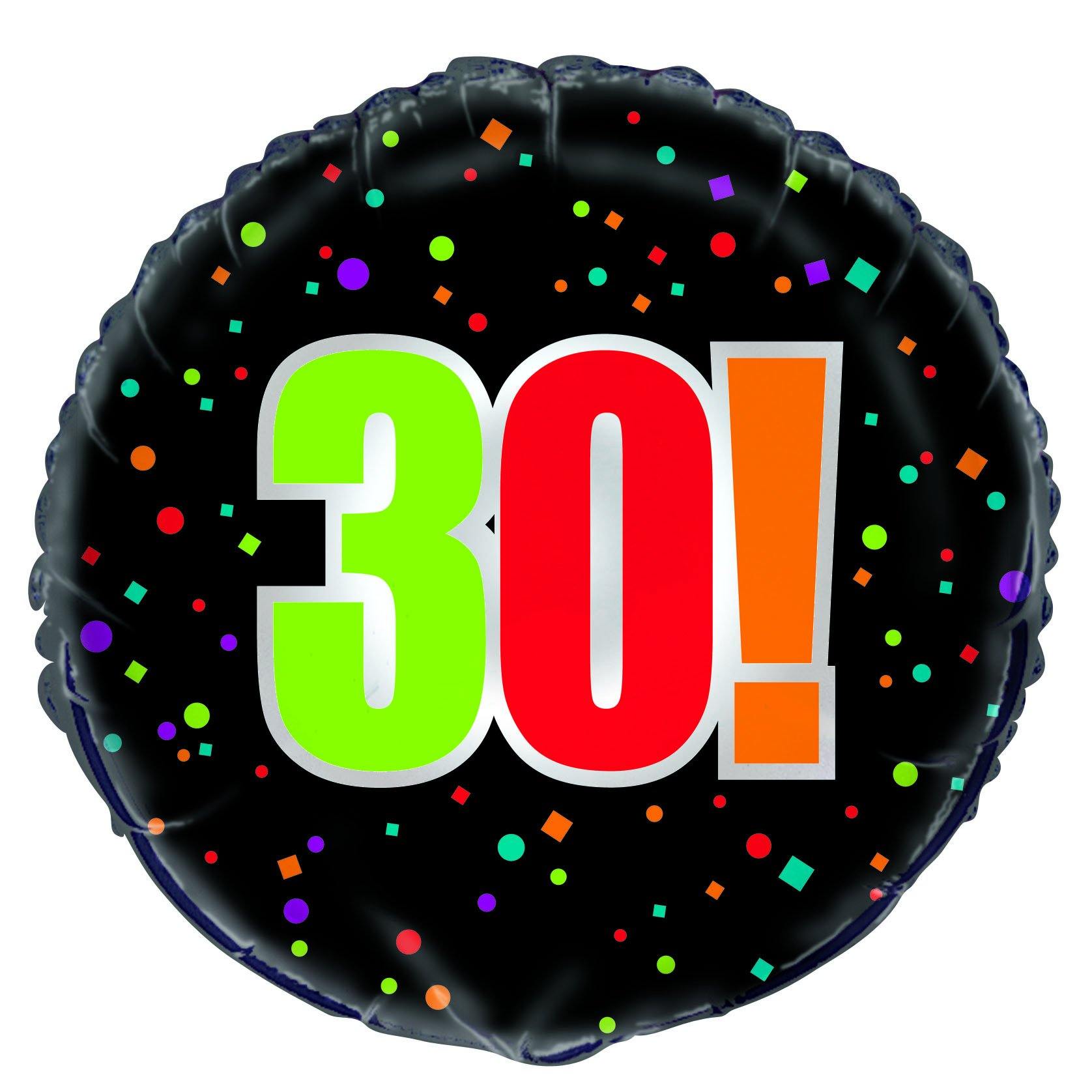 30th Birthday Cheer Round Foil Balloon - 45cm - The Base Warehouse