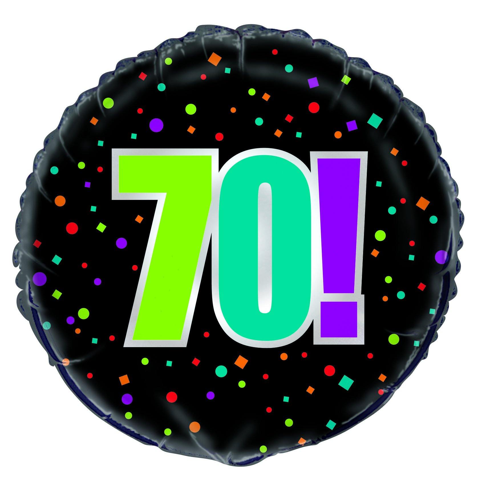 70th Birthday Cheer Round Foil Balloon - 45cm - The Base Warehouse