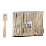 Load image into Gallery viewer, 100 Pack Eco Wooden Forks - 15.5cm - The Base Warehouse
