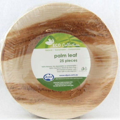 25 Pack Palm Leaf Round Bowls - 15cm - The Base Warehouse
