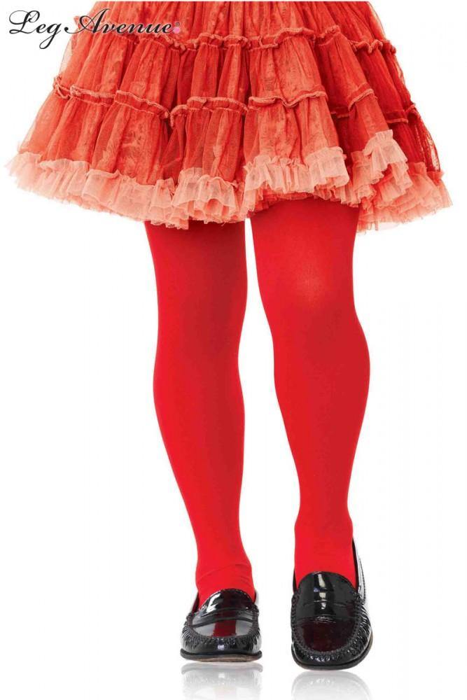 Girls Opaque Red Tights - 4 - 6 - The Base Warehouse