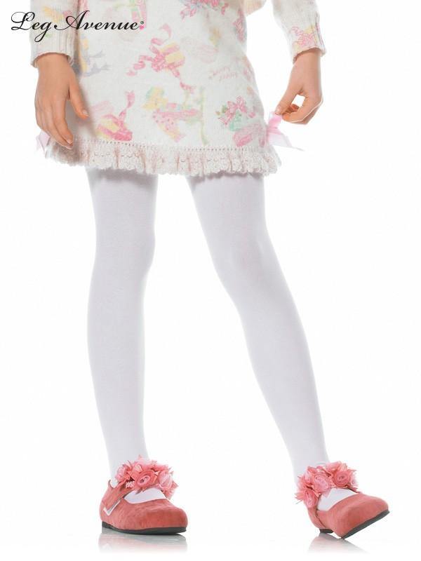 Girls Opaque White Tights - 4 - 6 - The Base Warehouse