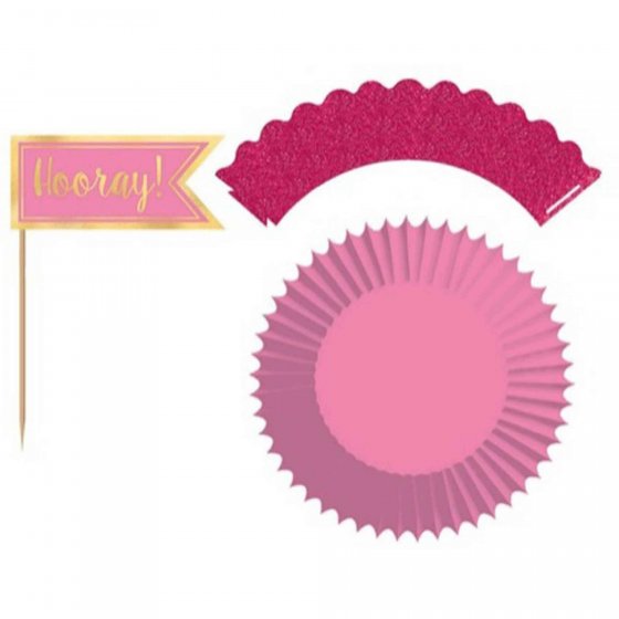 Pink Glittered & Hot Stamped Cupcake Kit