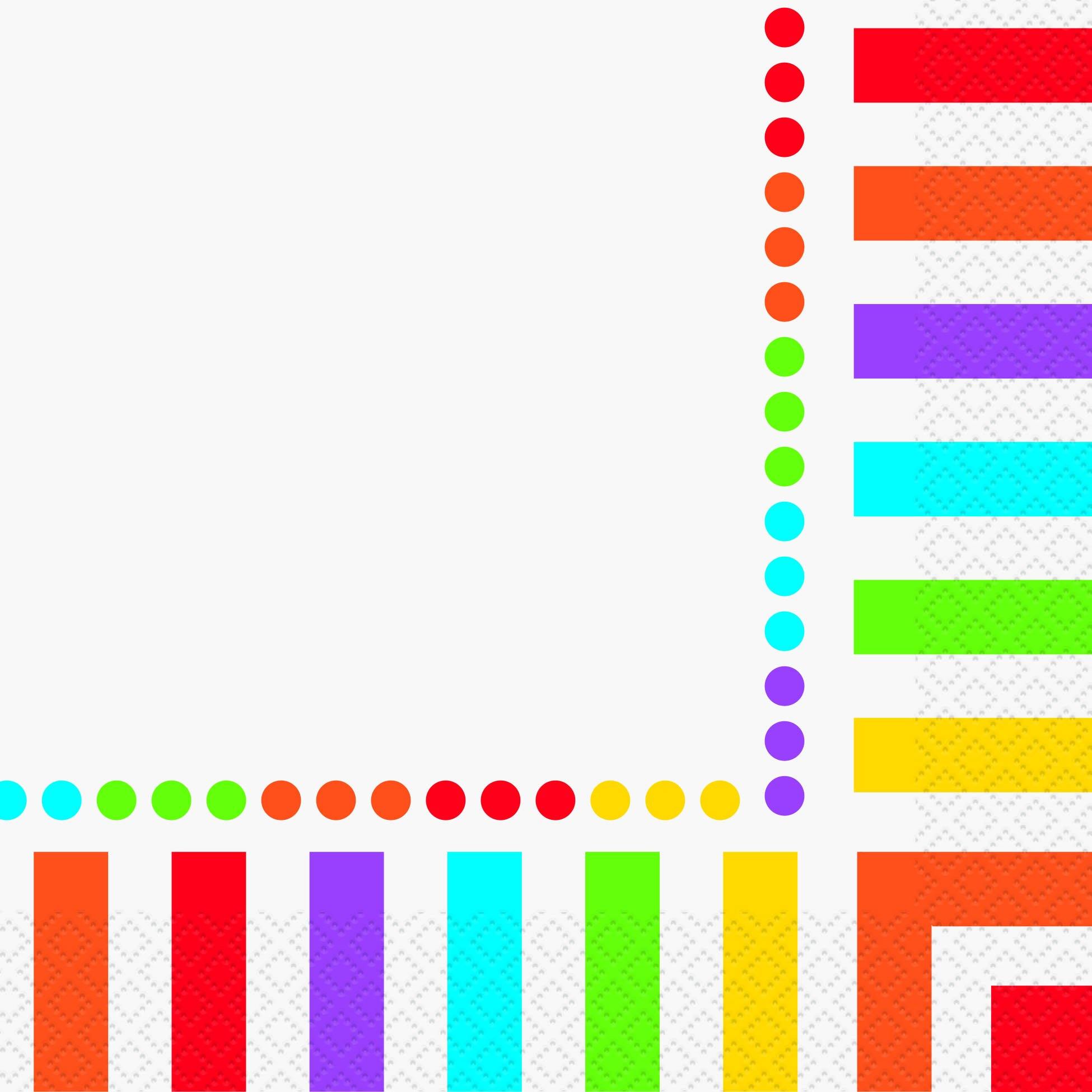 16 Pack Rainbow Birthday Luncheon Napkins - 33cm x 33cm - The Base Warehouse