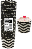 Load image into Gallery viewer, 25 Pack Midnight Black Chevron Paper Baking Cups
