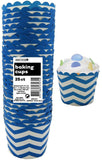 Load image into Gallery viewer, 25 Pack Royal Blue Chevron Paper Baking Cups
