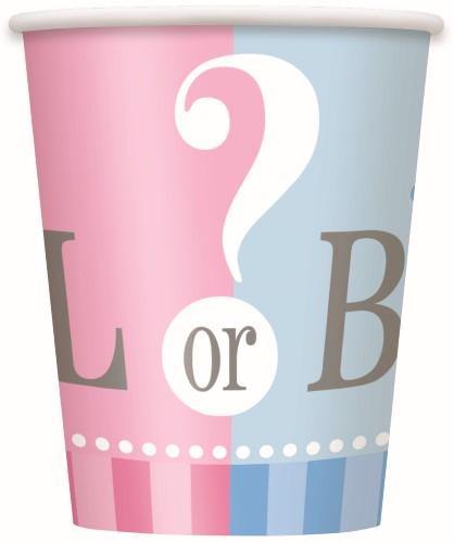 8 Pack Boy or Girl? Paper Cups - 270ml - The Base Warehouse