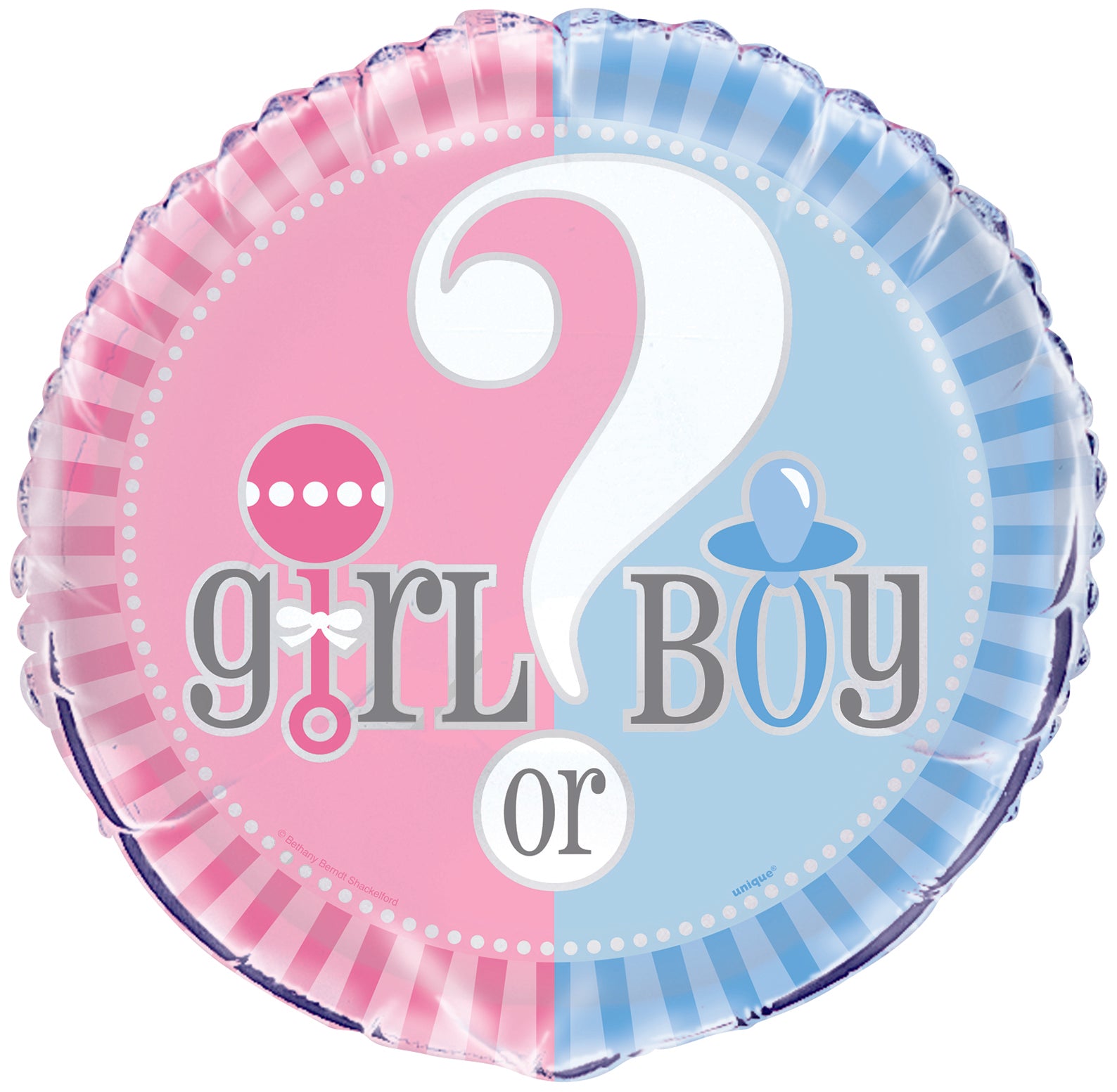 Baby Reveal Boy or Girl Round Foil Balloon - 45cm
